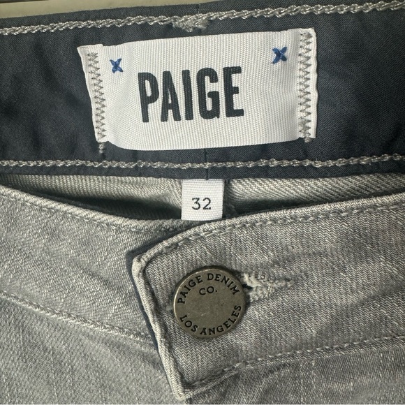 PAIGE Skyline Skinny Ankle Jeans Mid-Rise Gray Size 32 - Picture 2 of 15